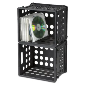 Mini Crate Plastic, Black, Set of 12