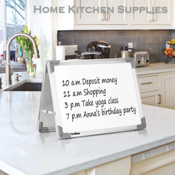 Double-Sided White Board with Handle and 4 Markers - 16"x12" - Image 3